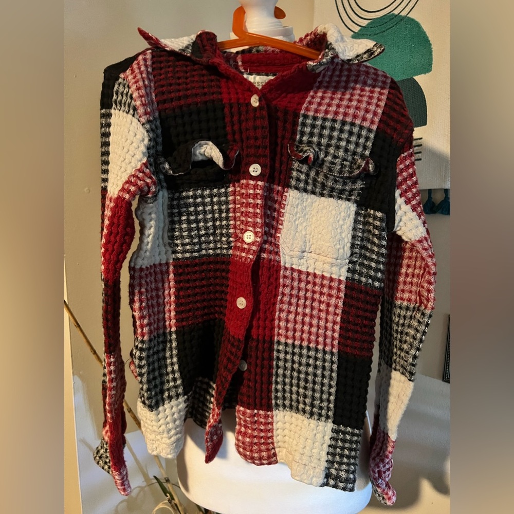 Dress barn Plaid Button-Up Jacket, Girls Size Small